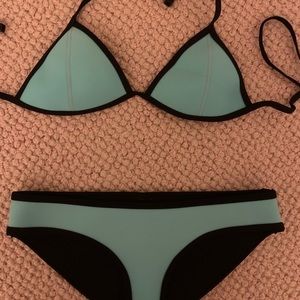 blue triangl bikini